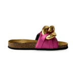 JW Anderson Chain Leather Slide in Fuchsia - Image 6