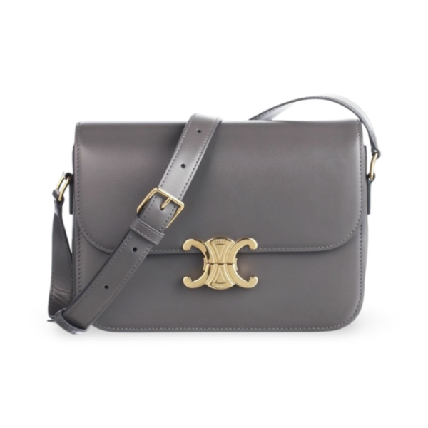 Celine Grey Dalian Olympia Teen Triomphe Leather Shoulder Bag