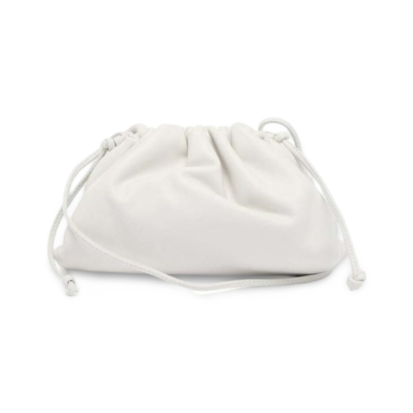 Bottega Veneta Off White Leather Mini Pouch Clutch