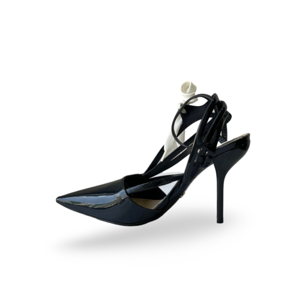 Dior Midnight Blue Patent Leather Pumps with Shoelace Detail - Image 6