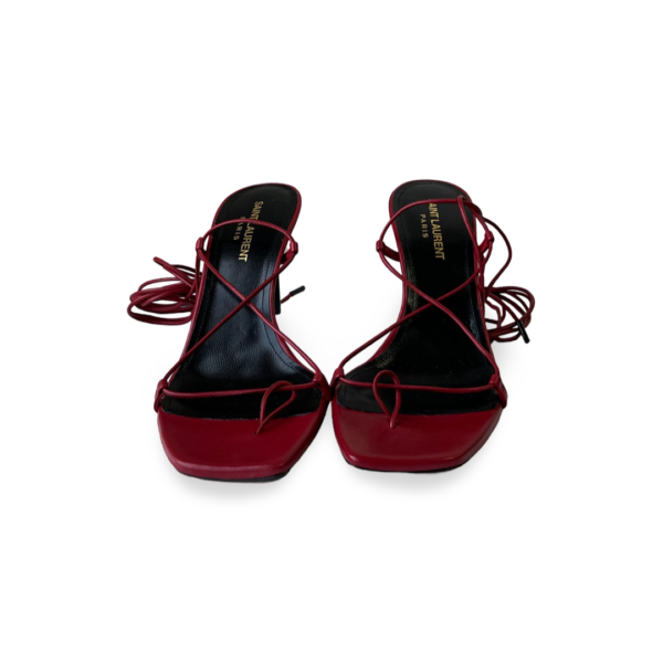 Saint Laurent Sandals with Straps in Red leather - Image 3