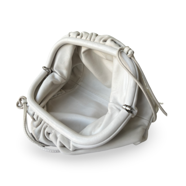 Bottega Veneta Off White Leather Mini Pouch Clutch - Image 2