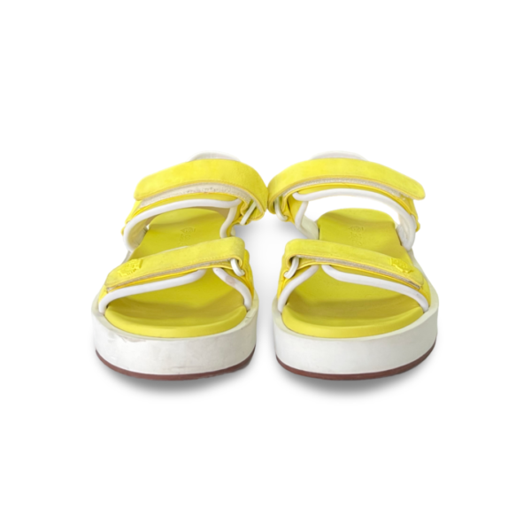 Loro Piana Yellow Leather Waikiki Flat Sandals - Image 2