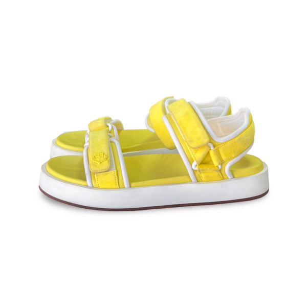 Loro Piana Yellow Leather Waikiki Flat Sandals - Image 3