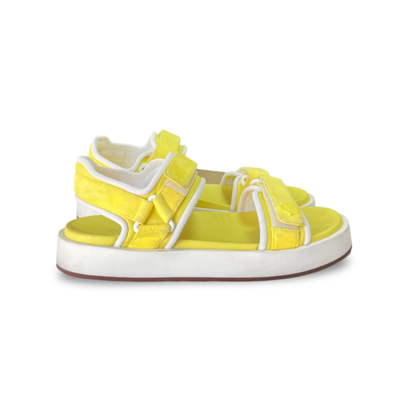 Loro Piana Yellow Leather Waikiki Flat Sandals - Image 4