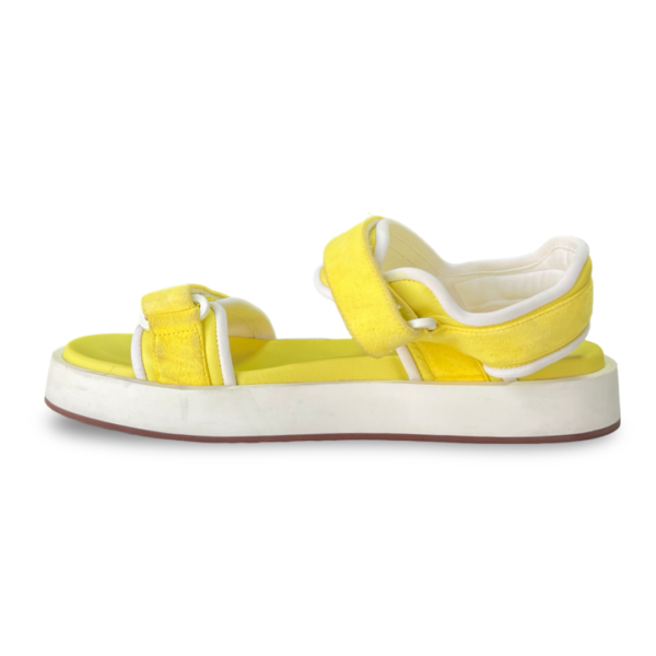 Loro Piana Yellow Leather Waikiki Flat Sandals - Image 5