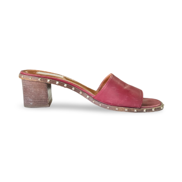 Valentino Rubino/Noce Scuro Leather Soul Rockstud Flat Slides - Image 7