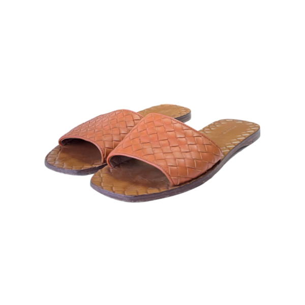 Bottega Veneta Intrecciato Leather Flat Sandals Size 37