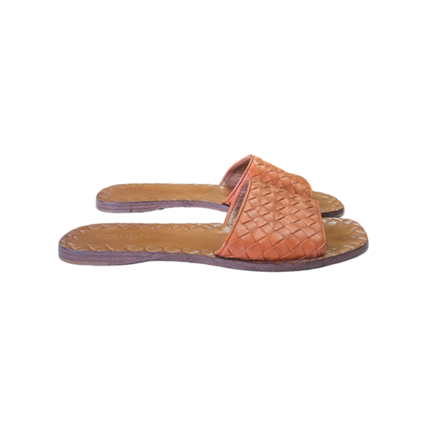 Bottega Veneta Intrecciato Leather Flat Sandals Size 37 - Image 4