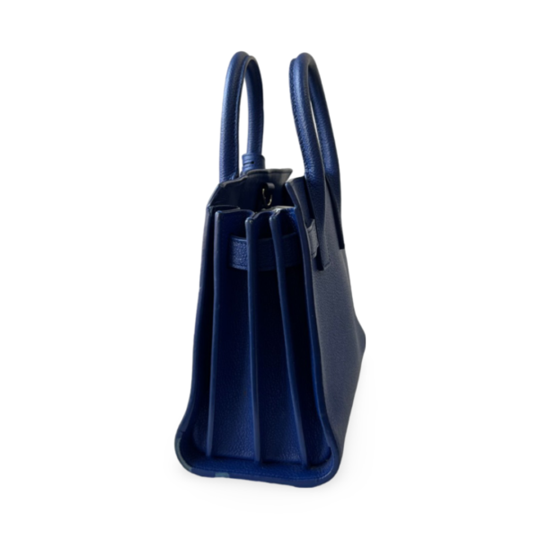 Saint Laurent Navy Blue Leather Nano Classic Sac De Jour Tote - Image 2