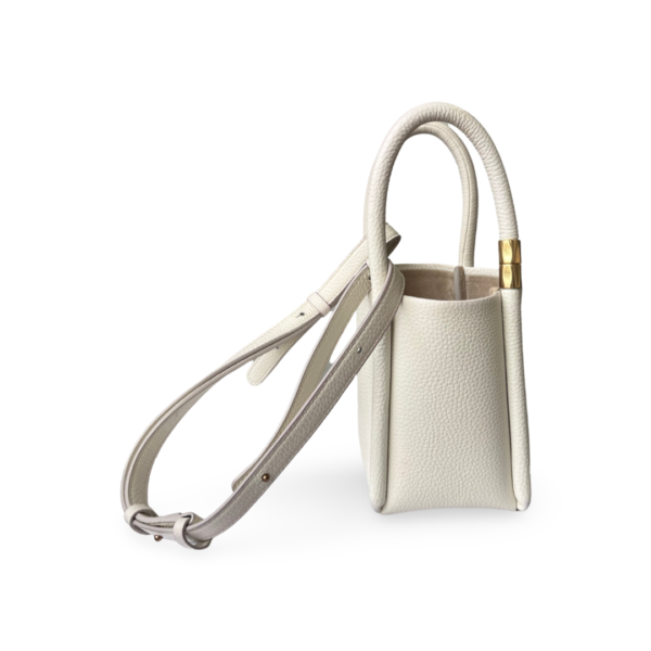 Boyy Lotus 12 Pebble Blanco Pebbled Calfskin Leather Bag – OS - Image 2