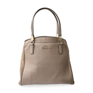 Coach Minetta Chalk Cross-grained Leather Handbag