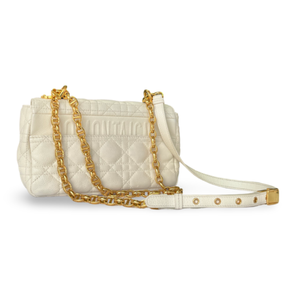 Dior 30 Montaigne Caro Small Flap Bag in Ivory Supple Cannage Calfskin - Image 4