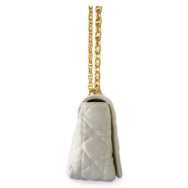 Dior 30 Montaigne Caro Small Flap Bag in Ivory Supple Cannage Calfskin - Image 3