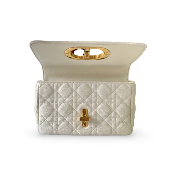 Dior 30 Montaigne Caro Small Flap Bag in Ivory Supple Cannage Calfskin - Image 6