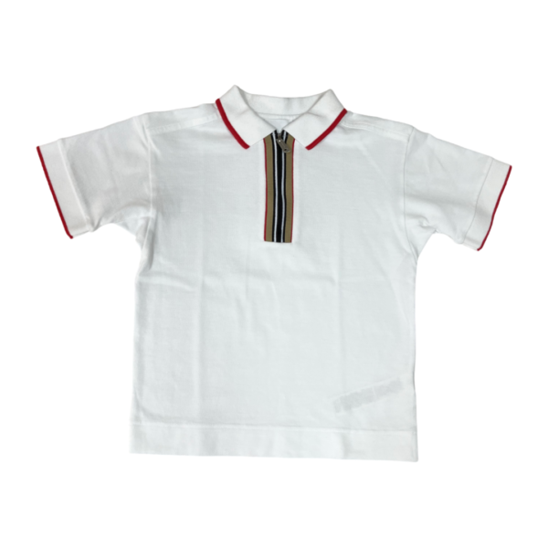 Burberry Kids Icon Stripe Polo Shirt - Size 8Y