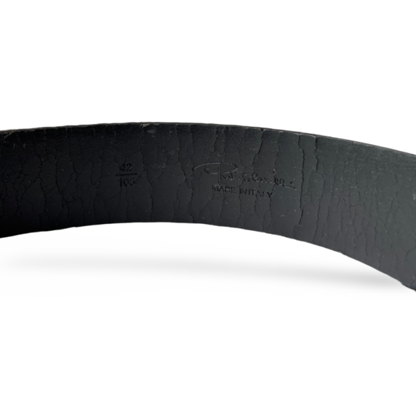 Roberto Cavalli Engraved Buckle Python Belt – Size 42/105 - Image 2