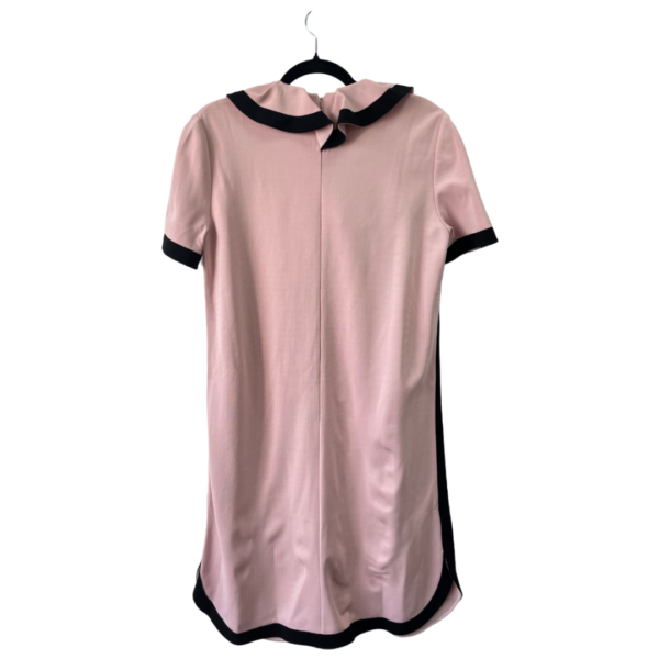 Pre-Loved Gucci Pink and Black Jersey Ruffle Front Dress - Size XL - Image 3