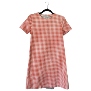 Pre-Loved Marni Checkered Orange Shift Dress – Size 14