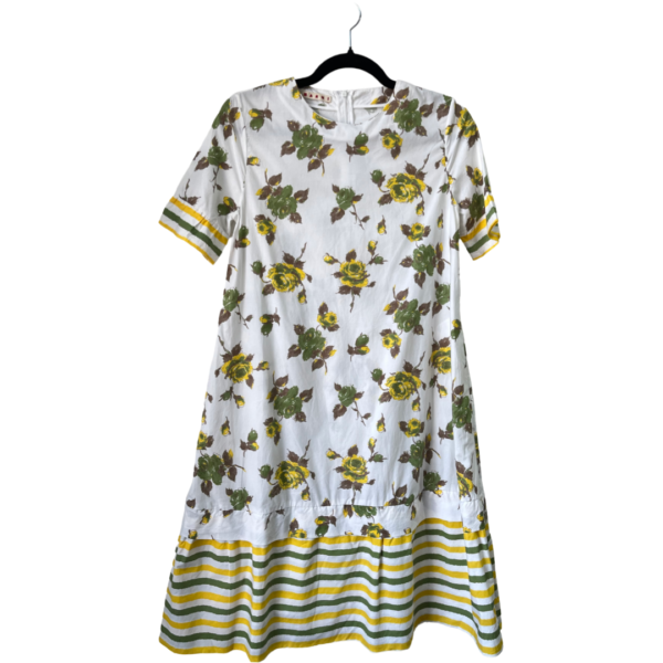 Pre-Loved Marni Girls' Floral Printed Short Sleeve Dress - Size 14Y