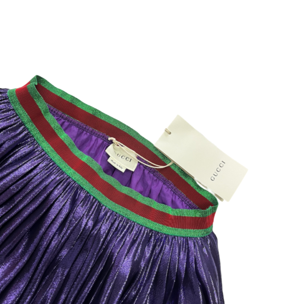 Pre-Loved Gucci Pleated Girl’s Skirt – Galactic Purple – Size 8 - Image 3