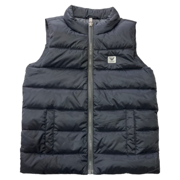 Pre-Loved Armani Junior Down Navy Blue Sleeveless Puffer Jacket