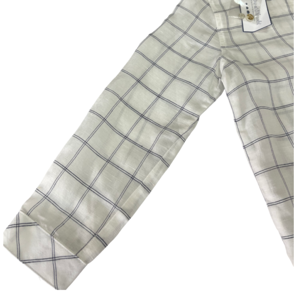 Pre-Loved Tartine et Chocolat Boys' White & Blue Checkered Shirt Size 5A - Image 3