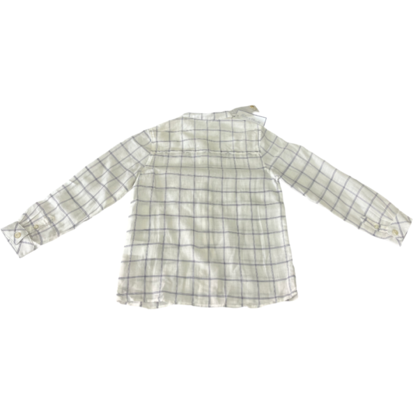 Pre-Loved Tartine et Chocolat Boys' White & Blue Checkered Shirt Size 5A - Image 4