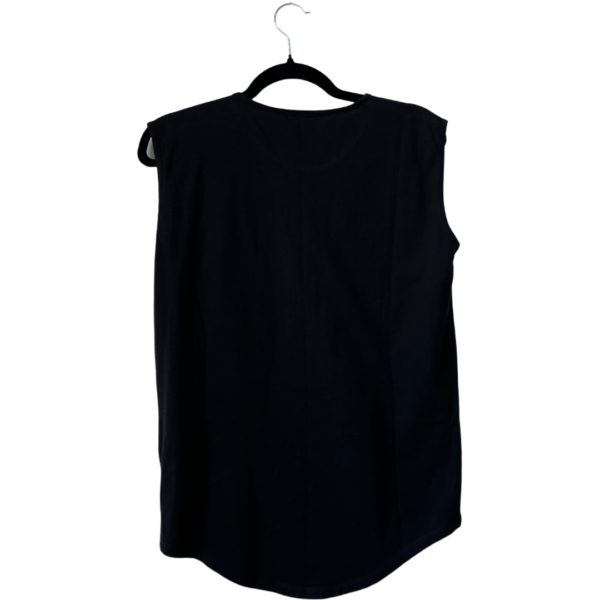 Pre-Loved Balmain Black Gold Foil Logo Military Button Shoulder Tank Top – Size S - Image 2