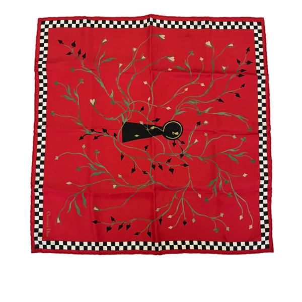 Christian Dior Red Silk Scarf