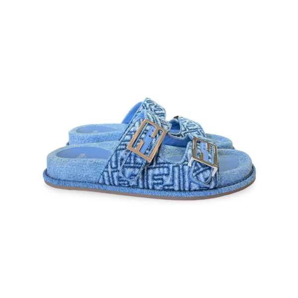 Fendi Women's Feel Denim Slides - Size 37 - Image 4