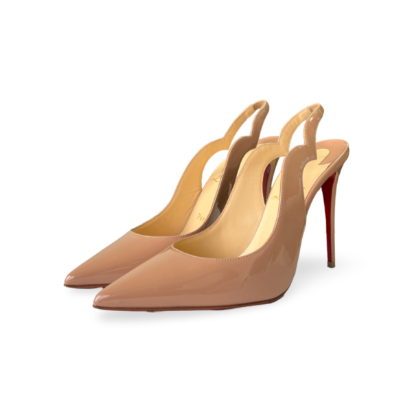 Christian Louboutin Women's Hot Chick Sling 100 Patent Slingback Pump - Size 37