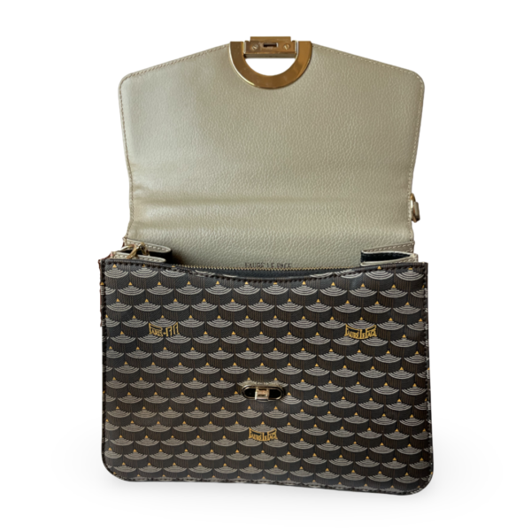 Faure Le Page Gray Coated Canvas and Leather Parade Top Handle Bag - Image 7