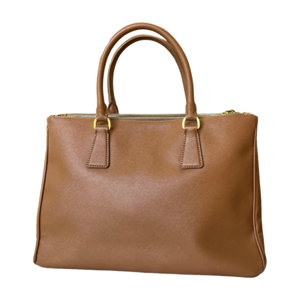 Prada Caramel Saffiano Lux Leather Medium Galleria Double Zip Tote - Image 5