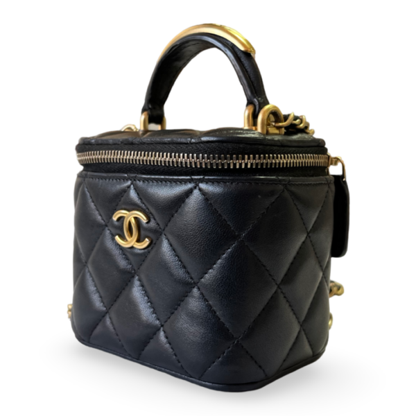 Chanel Black Mini Vanity Case Top Handle Bag - Image 2