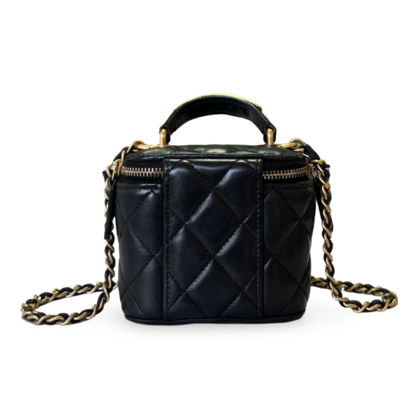 Chanel Black Mini Vanity Case Top Handle Bag - Image 3