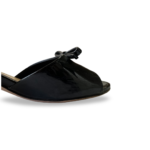 Miu Miu Black Patent Leather Bow Crystal Embellished Open Toe Sandals Size 37 - Image 8