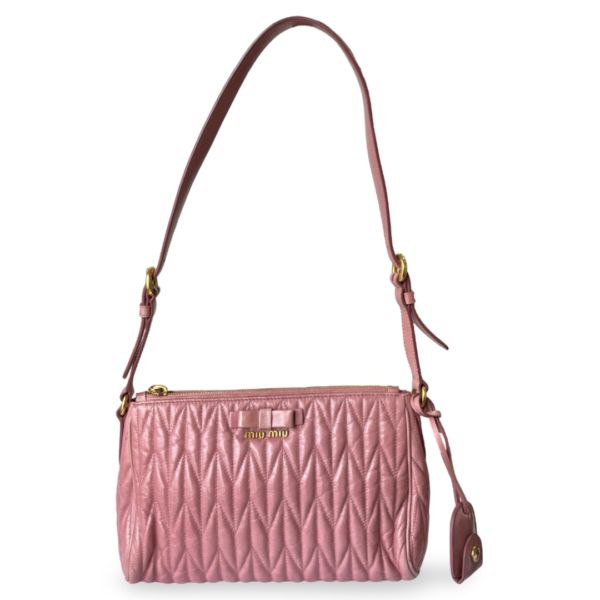 Miu Miu Ribbon Logo Mini Shoulder Bag Pink