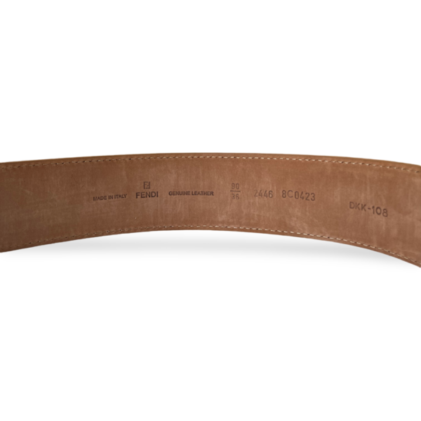 Fendi Mustard Cut Out Leather Belt 90cm - Image 3