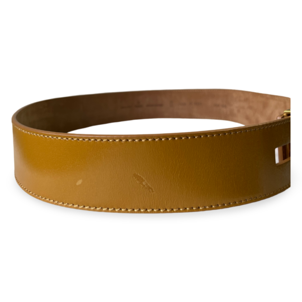 Fendi Mustard Cut Out Leather Belt 90cm - Image 2