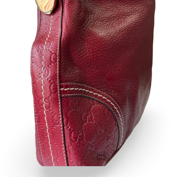 Gucci Red Guccissima Trim Signoria Hobo Medium Bag - Image 3