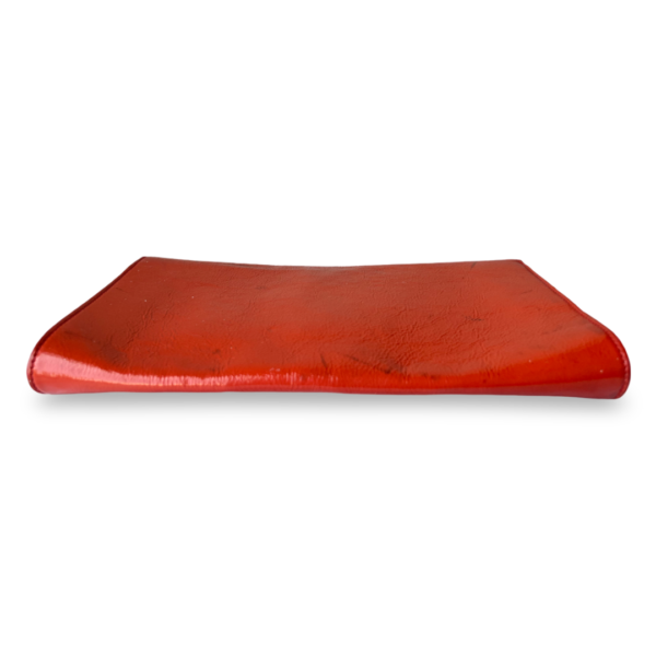 Yves Saint Laurent Orange Textured Patent Leather Belle De Jour Flap Clutch - Image 5