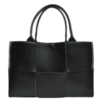 Bottega Veneta Black Intreccio Leather Small Arco Tote