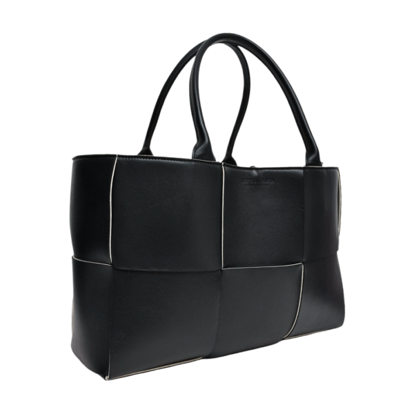 Bottega Veneta Black Intreccio Leather Small Arco Tote - Image 2