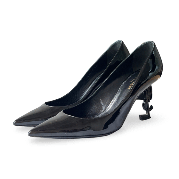 Saint Laurent Black Patent Leather Opyum Pumps Size 38.5