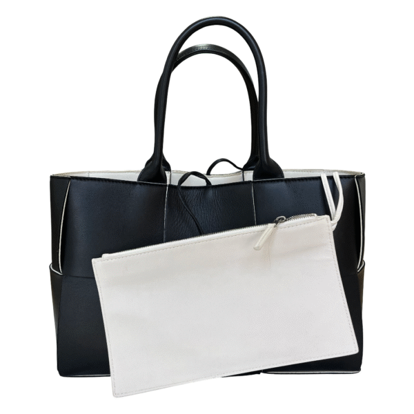 Bottega Veneta Black Intreccio Leather Small Arco Tote - Image 4