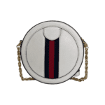 Gucci Off White Leather Mini Ophidia Round Shoulder Bag - Image 2