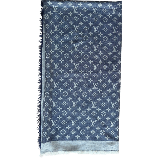 Louis Vuitton Blue Denim Shawl Scarf M71376