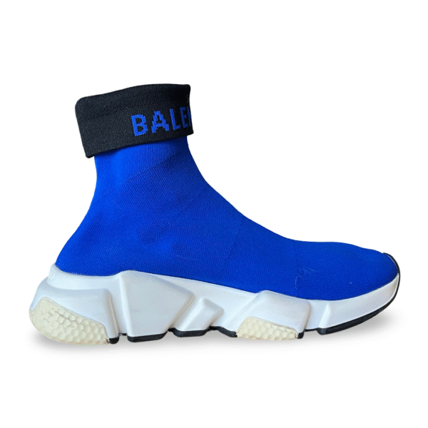 Balenciaga Blue Knit Fabric Speed Trainer Sneakers Size 35 - Image 7