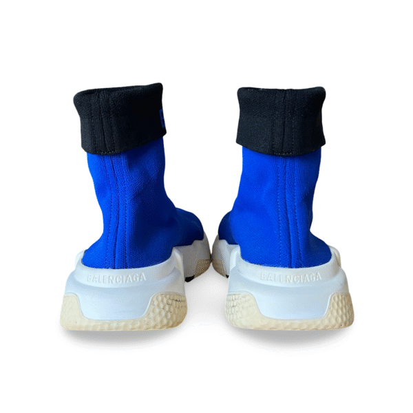 Balenciaga Blue Knit Fabric Speed Trainer Sneakers Size 35 - Image 8